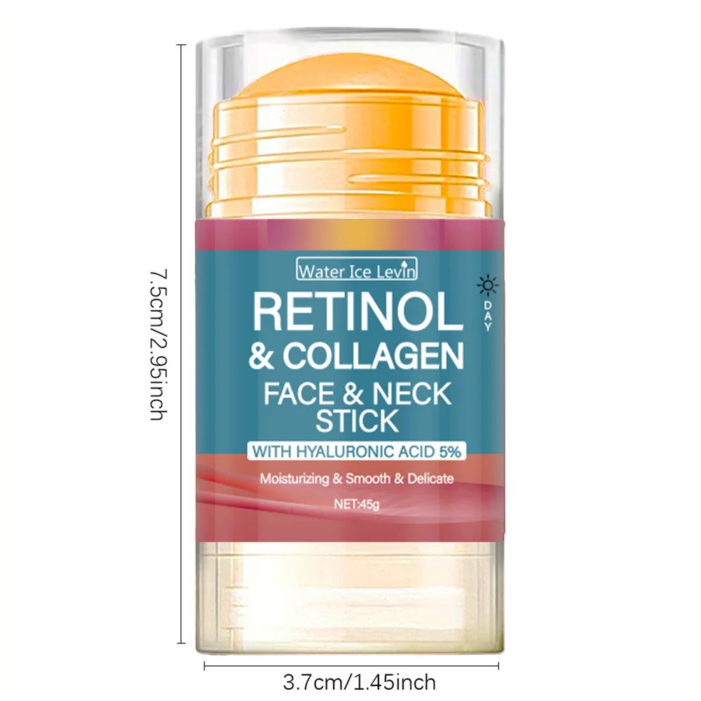 Retinol & Collagen Facial Stick – 5% Hyaluronic Acid for Moisturizing & Firming, Day & Night Care