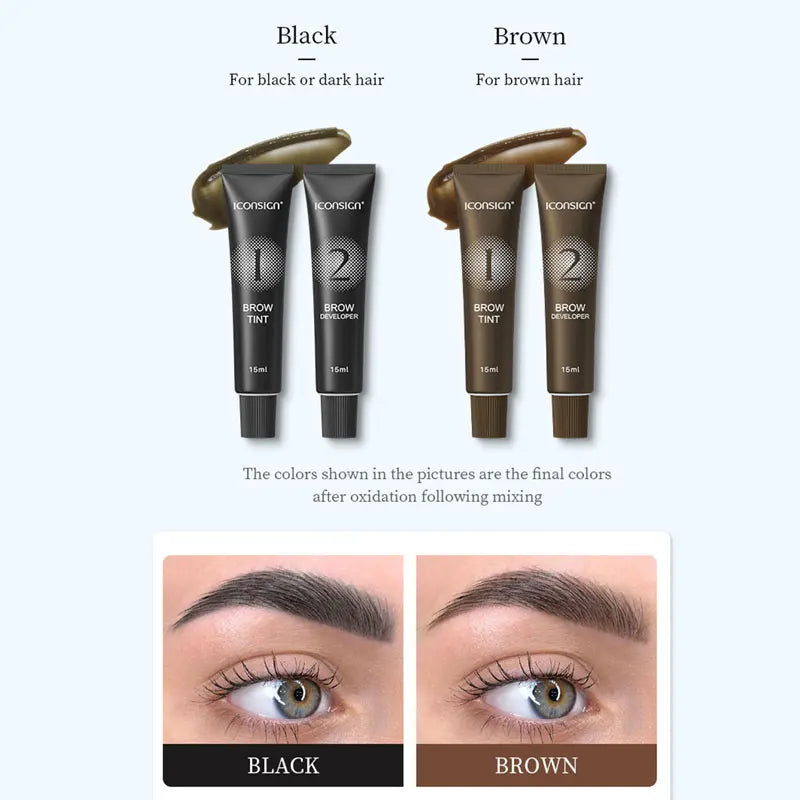 Eyelash & Eyebrow Tint Kit – Permanent Waterproof Dye, Long-Lasting Henna Gel
