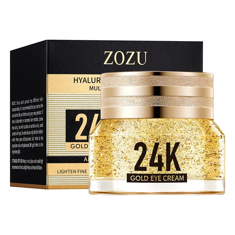 24k Gold Eye Cream – Hyaluronic Acid for Dark Circles, Firming & Moisturizing